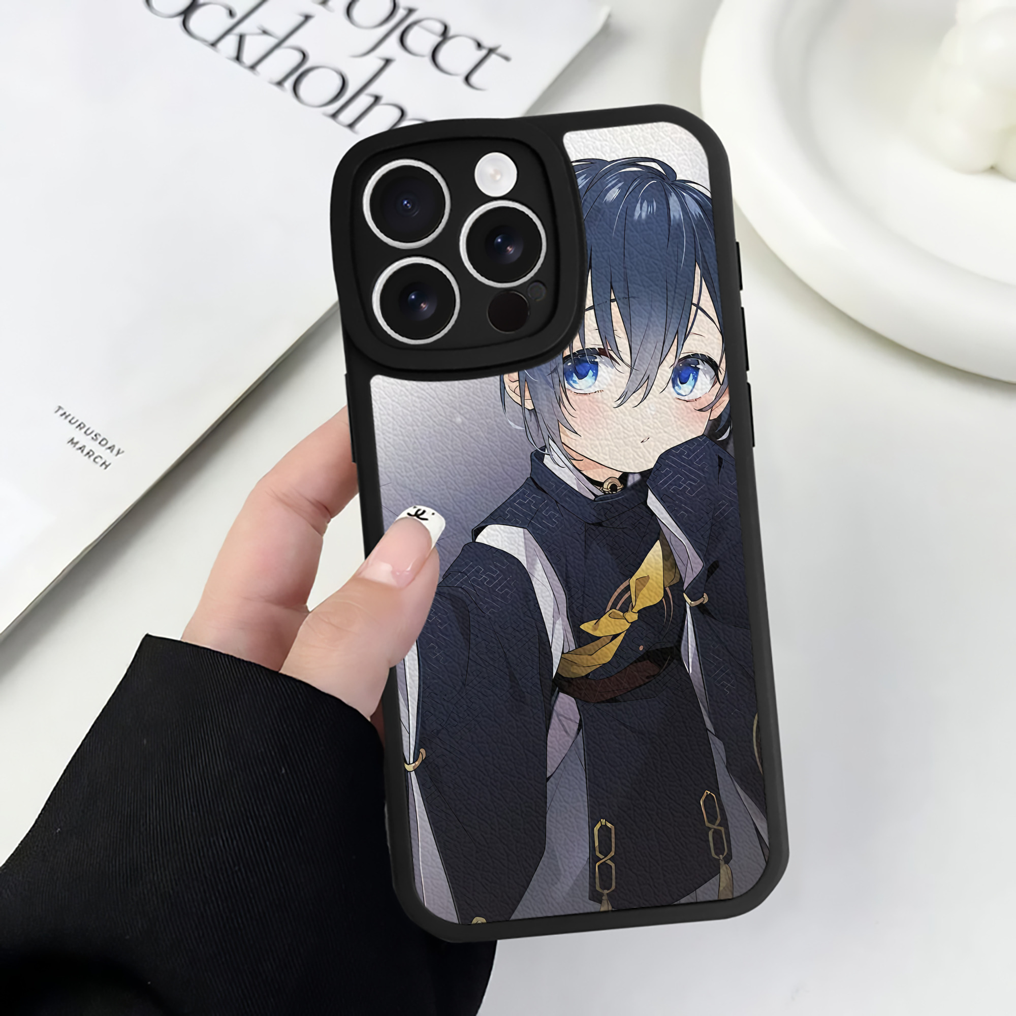 （画像用） 刀剣乱舞 Touken Ranbu 【iPhone 16シリーズ対応】シリコンスマホケース（レザー調） 材質：シリコン
